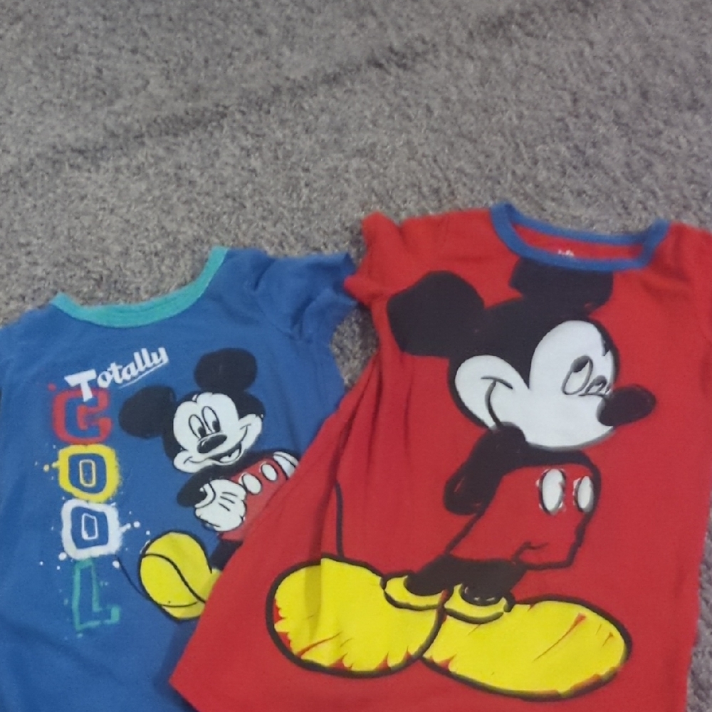 Disney Mickey Mouse Short Sleeve Tees Red and Blue